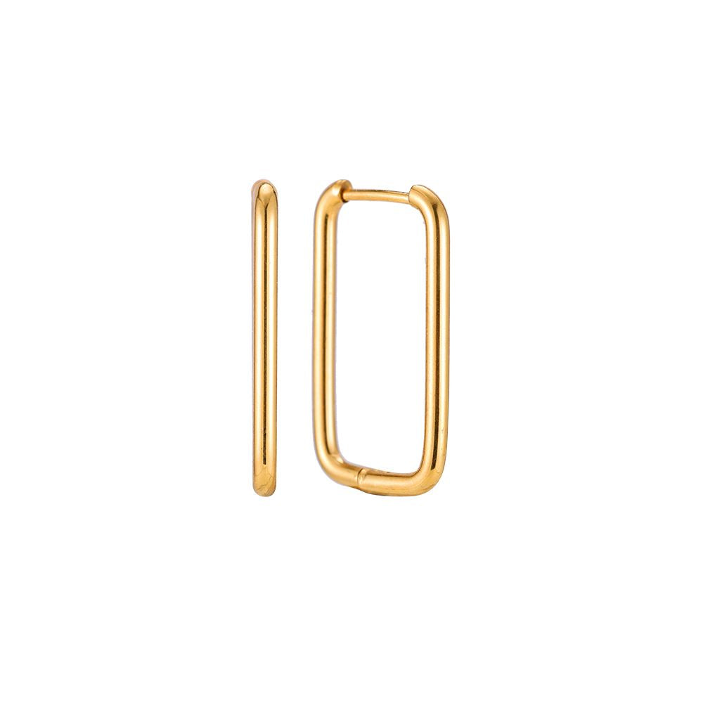 Simple Quadrat Edelstahl Ohrringe