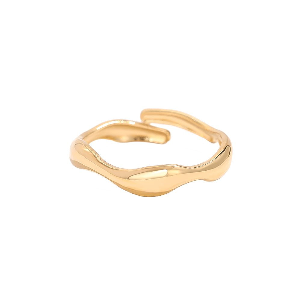 Gold Wave Edelstahl Ring