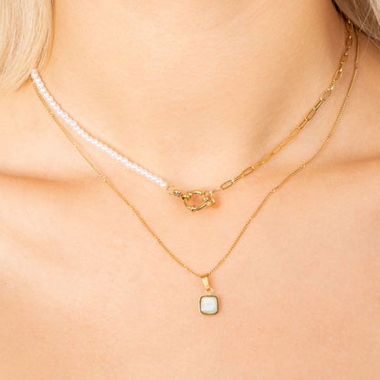 Artificial Pearls Edelstahl Kette
