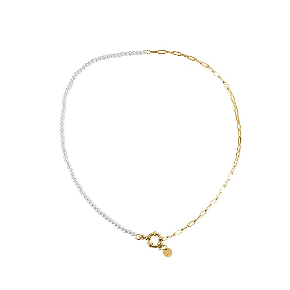 Artificial Pearls Edelstahl Kette