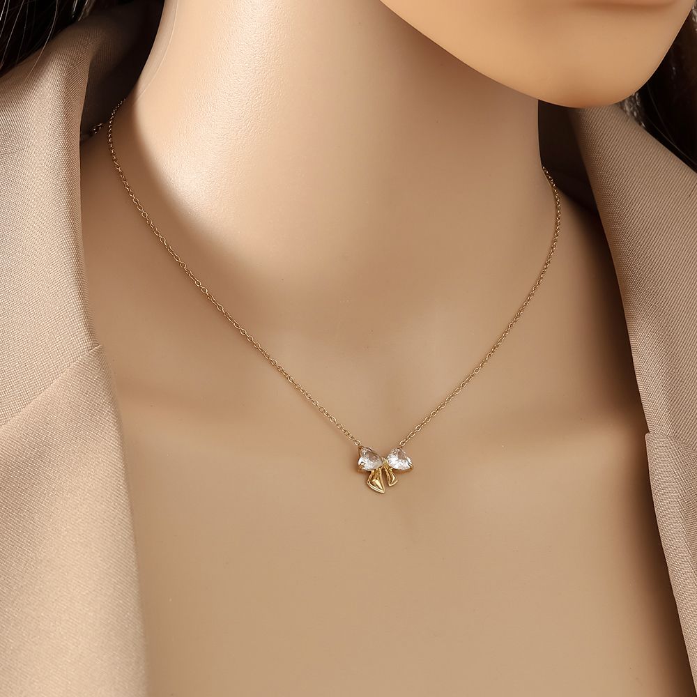 Bowtie Diamond Edelstahl Halskette