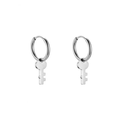 Key Edelstahl Ohrringe