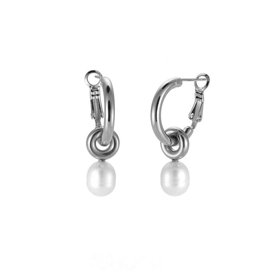 Hanging Pearl Edelstahl Ohrringe