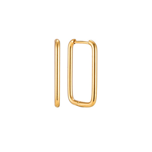 Simple Quadrat Edelstahl Ohrringe