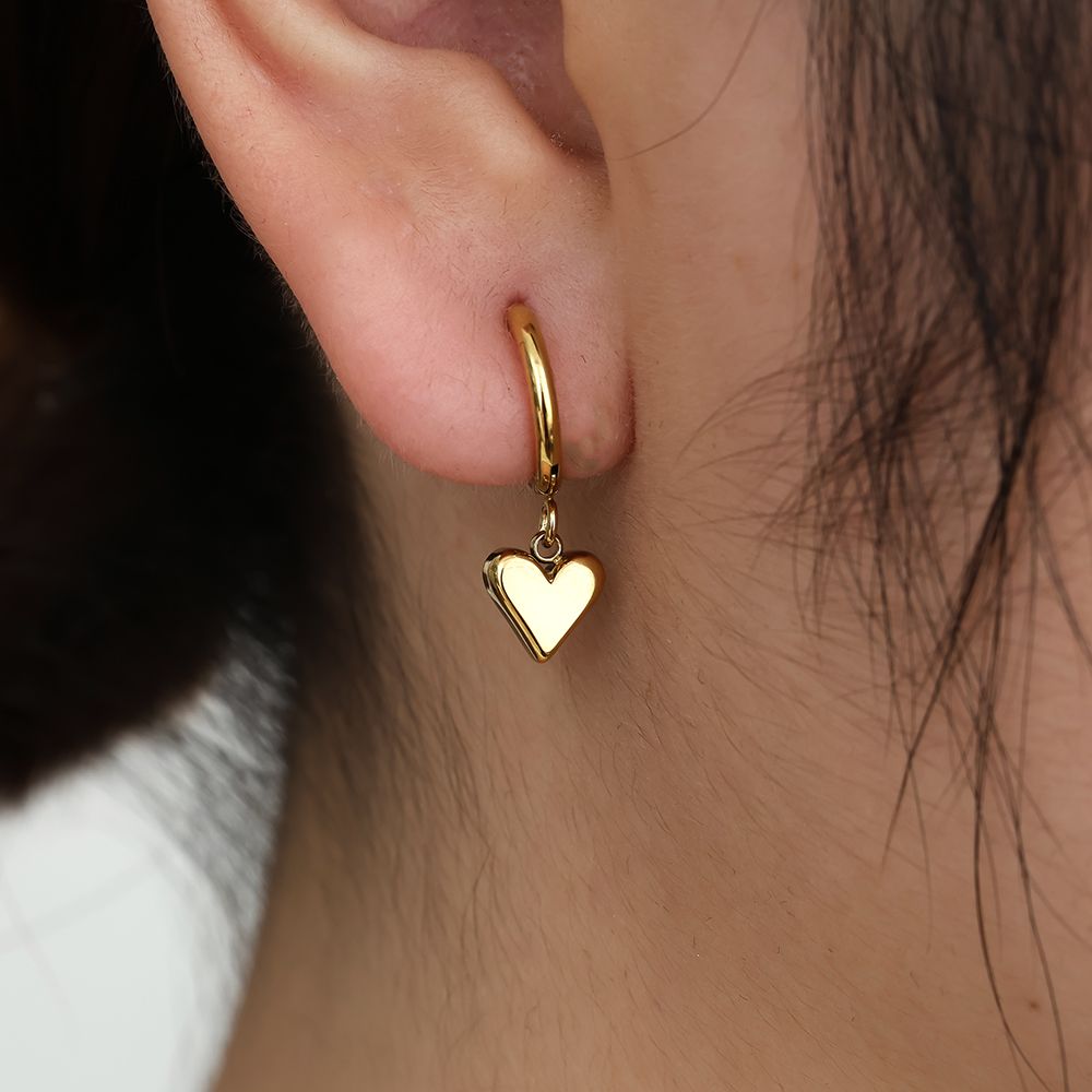 Classic Heart Edelstahl Ohrringe
