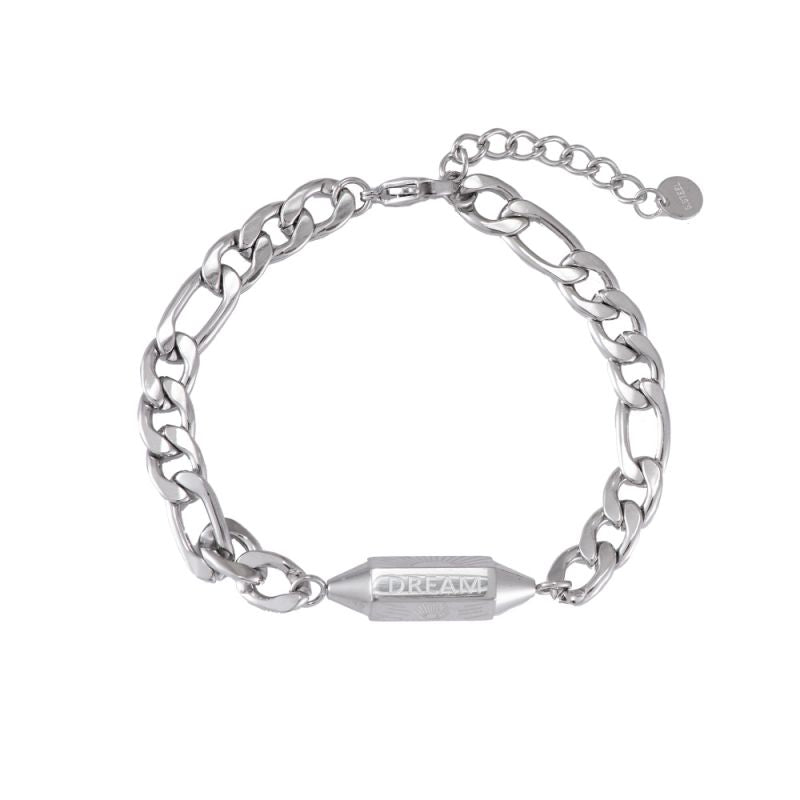Dream Big Hexagon Chain Edelstahl Armband