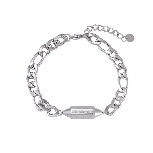 Dream Big Hexagon Chain Edelstahl Armband