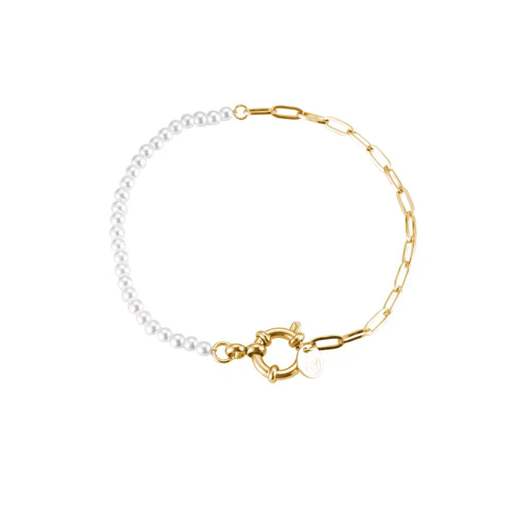 Artificial Pearls Edelstahl Armband