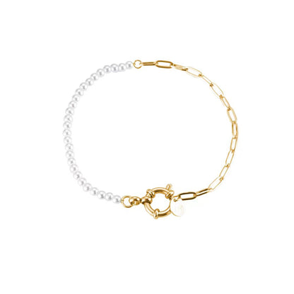 Artificial Pearls Edelstahl Armband