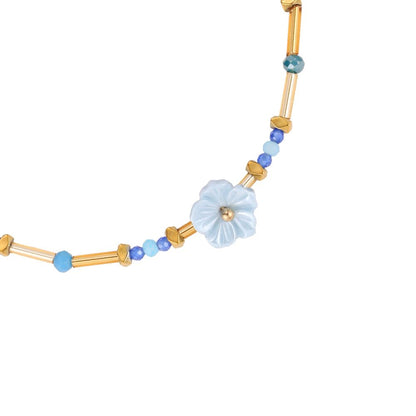 Blue Bloom Edelstahl Armband