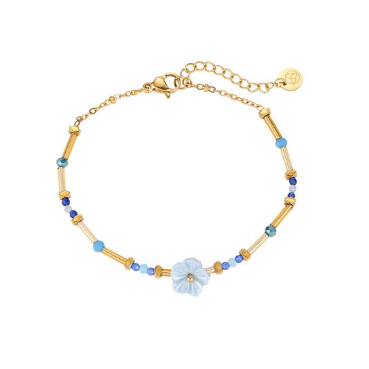 Blue Bloom Edelstahl Armband