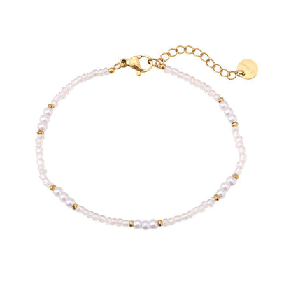 Simple Pearl Summer Edelstahl Armkette