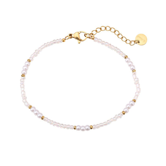 Simple Pearl Summer Edelstahl Armkette