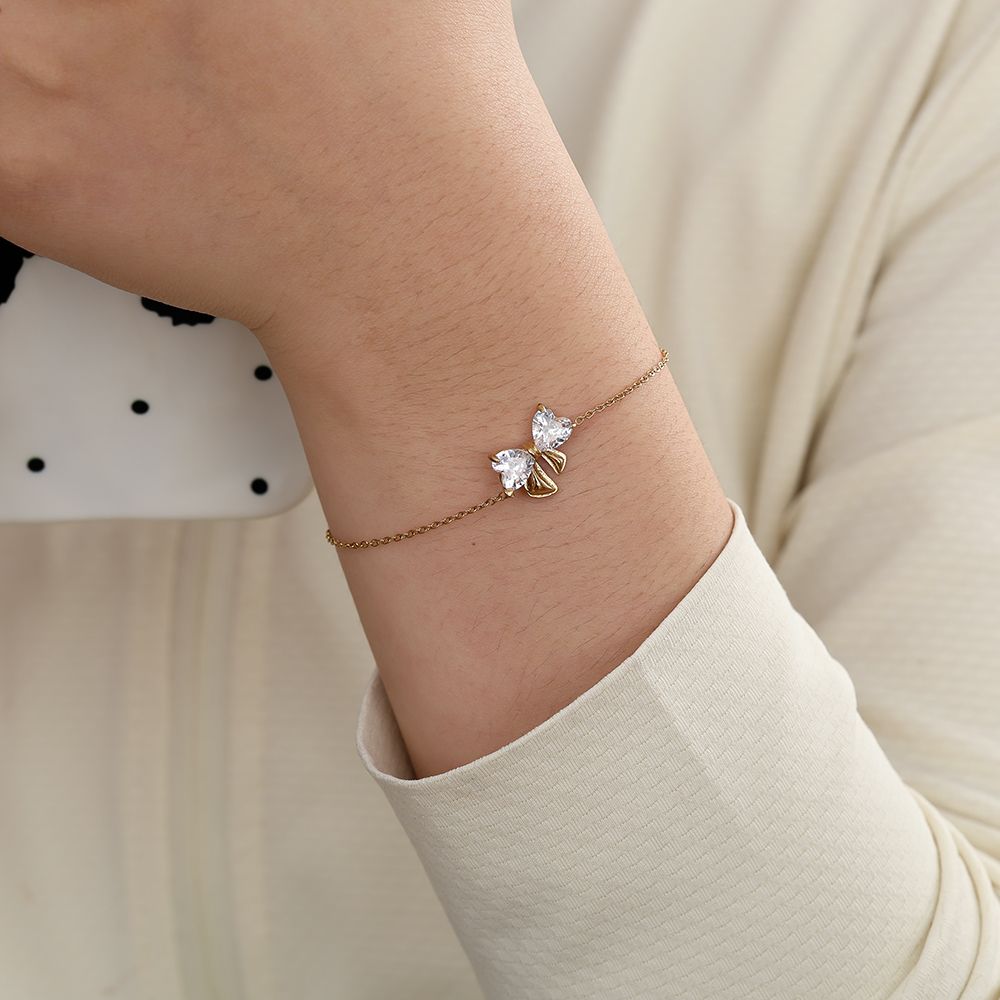 Vintage Bowtie With Diamond Edelstahl Armband