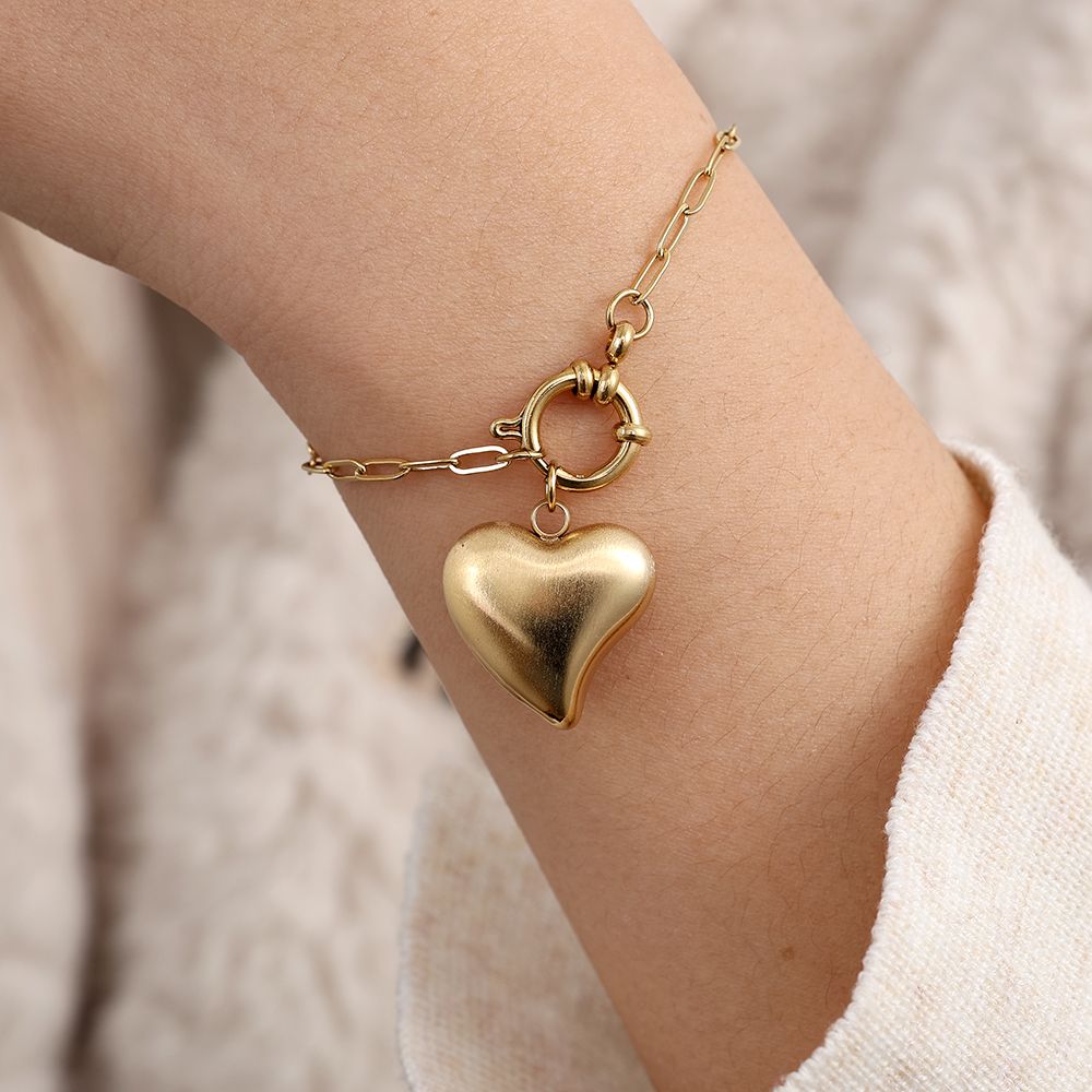 Cute Heart Edelstahl Armband