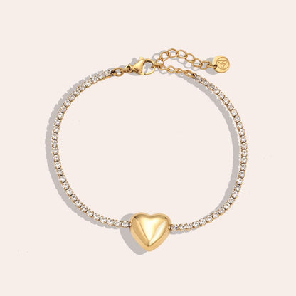 Heart In Diamond Chain Edelstahl Armkette