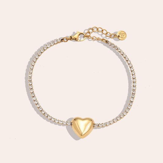 Heart In Diamond Chain Edelstahl Armkette