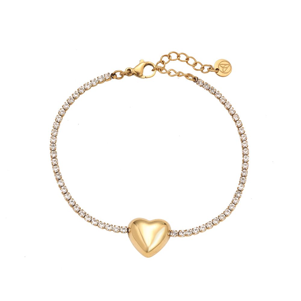 Heart In Diamond Chain Edelstahl Armkette