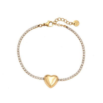 Heart In Diamond Chain Edelstahl Armkette