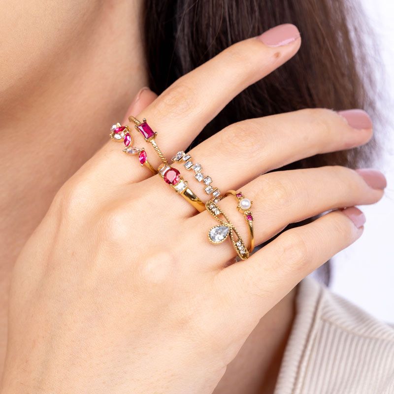 Dora Diamond Edelstahl Ring