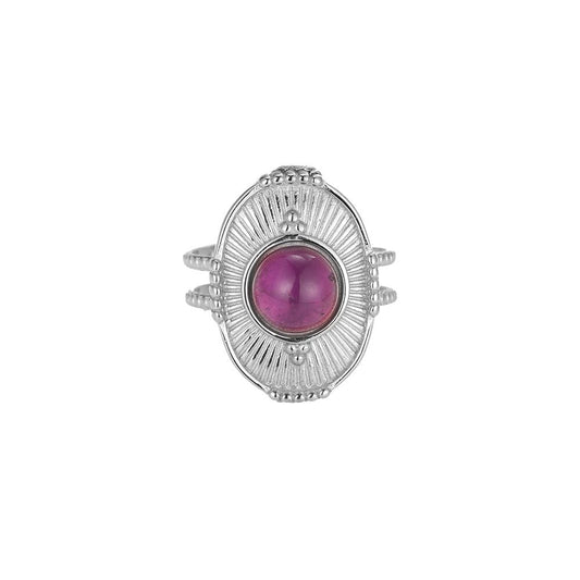 Purple Eye Edelstahl Ring