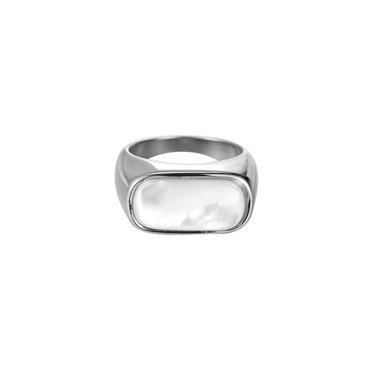 Perlmutt Edelstahl Ring