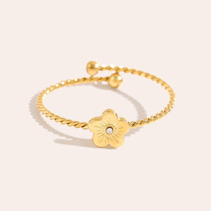 Nice Flower Edelstahl Ring