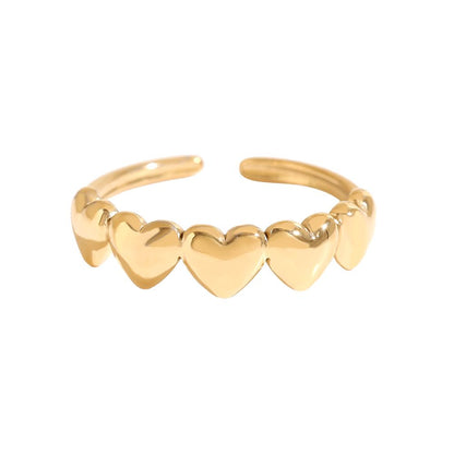 Five Hearts Edelstahl Ring
