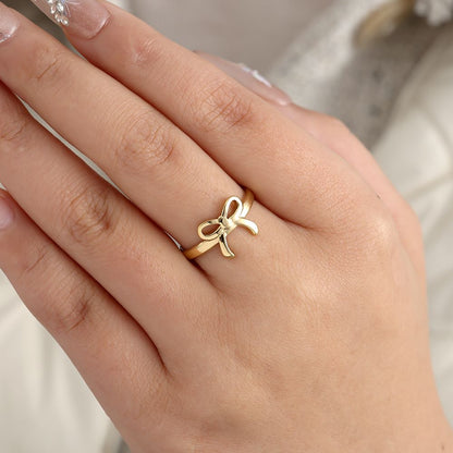 Nice Bowtie Edelstahl Ring