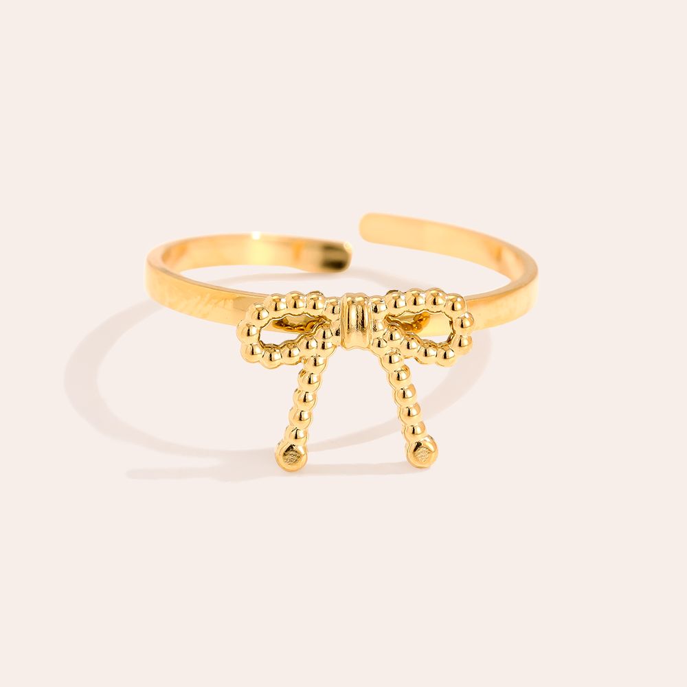 Dots Bowtie Edelstahl Ring