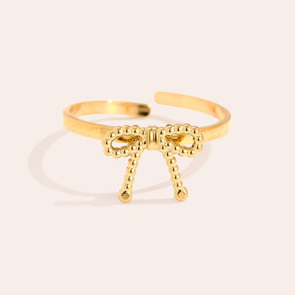 Dots Bowtie Edelstahl Ring