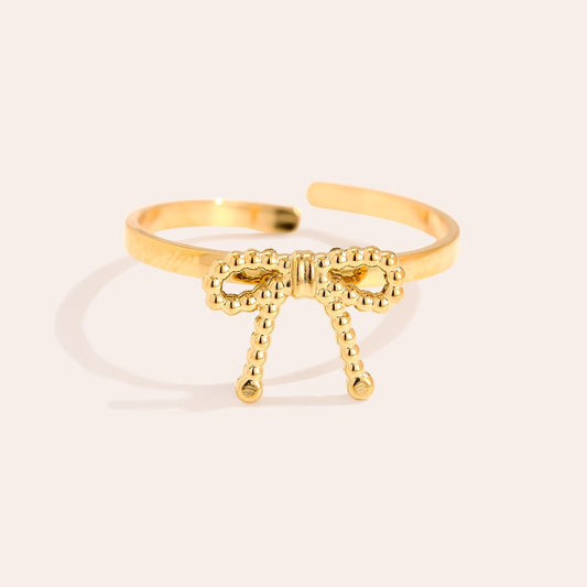 Dots Bowtie Edelstahl Ring