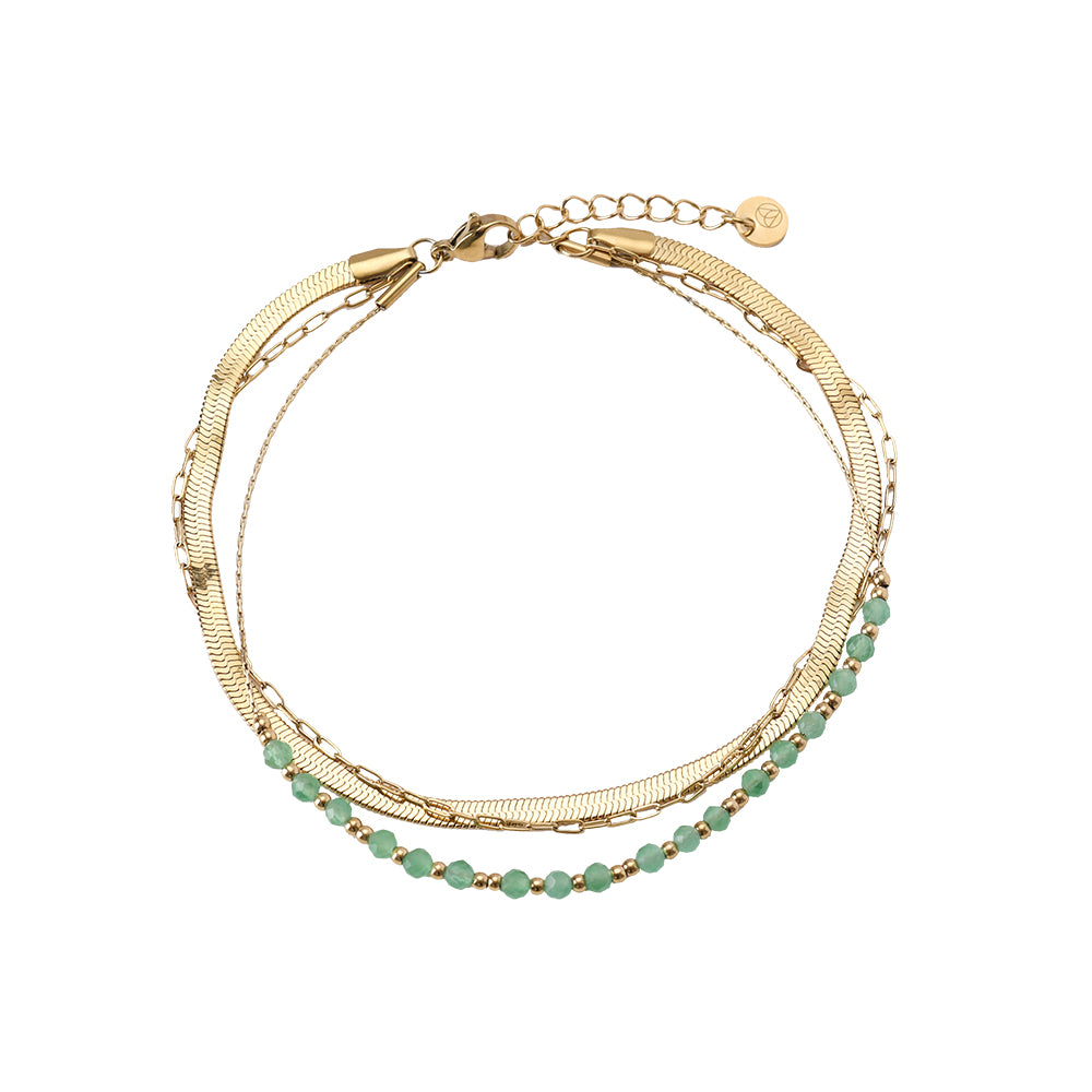 Nature Stone Mix Edelstahl Fußkette