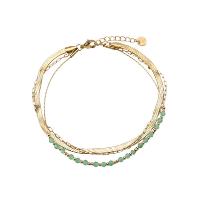 Nature Stone Mix Edelstahl Fußkette