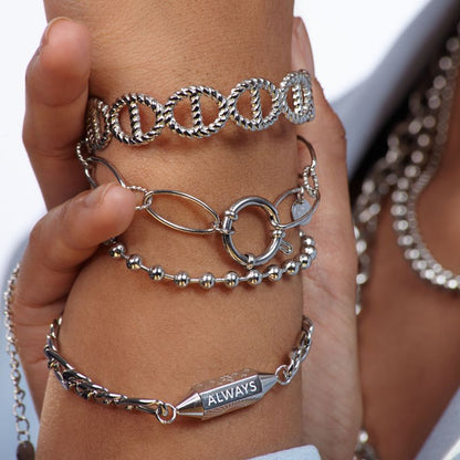 Dream Big Hexagon Chain Edelstahl Armband